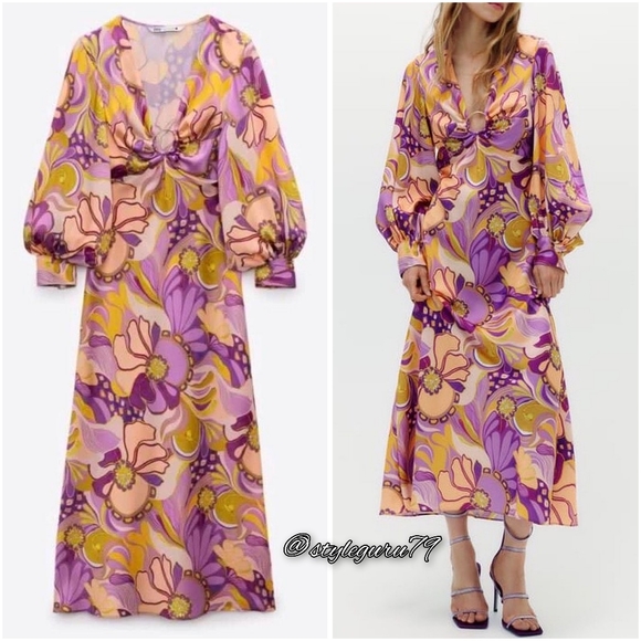 Zara Dresses & Skirts - NWT, ZARA, Retro Silky Dress